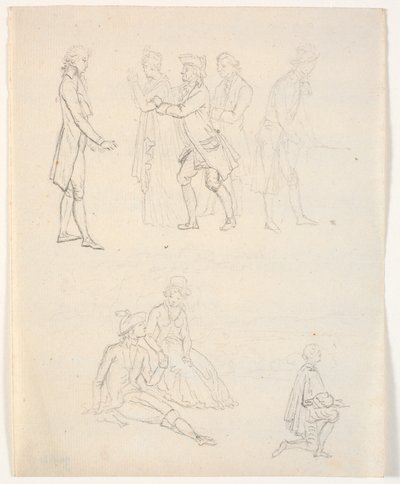 Üç figür çizimi. Tiyatro sahneleri? by C.A. Lorentzen