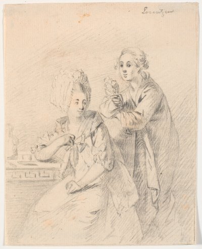 Kolej yardımcısı Frederik Carl Trant (1738-98) ve eşi Cornelia, b. Schumacher'in taslak portresi by C.A. Lorentzen