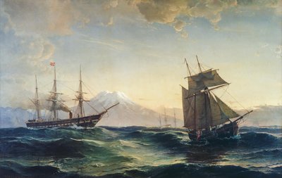 İzlanda kıyılarında gemiler by C.F. Sørensen