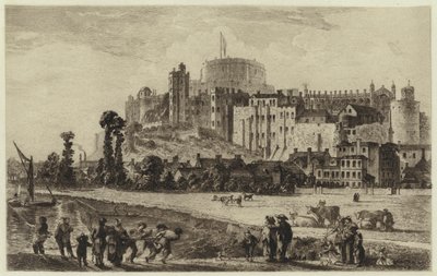 On sekizinci yüzyılda Windsor Kalesi (gravür) by C.O. Murray