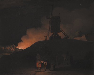 Gece Bir Yangın by Christoffer Wilhelm Eckersberg