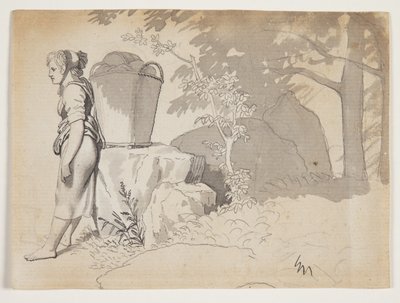 Bir köylü kadın dinleniyor by Christoffer Wilhelm Eckersberg