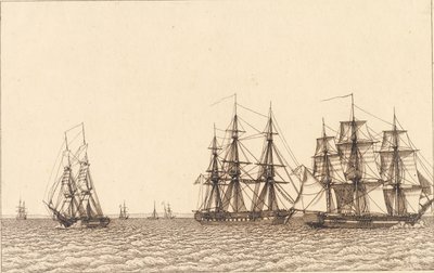 Bir brik yelken. "Doğrusal Perspektif" için İllüstrasyon, Plaka IXb by Christoffer Wilhelm Eckersberg