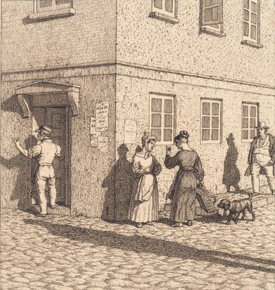 Bir sokak köşesi. "Doğrusal Perspektif" için İllüstrasyon, Plaka VII by Christoffer Wilhelm Eckersberg
