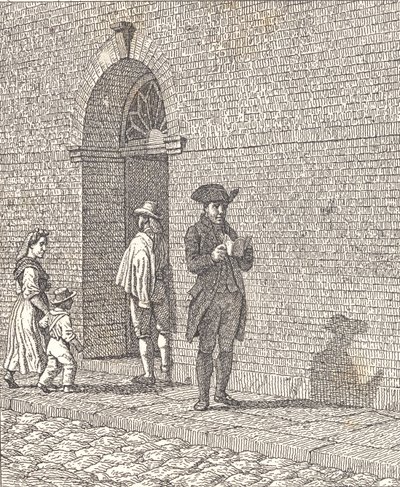 Bir kilise kapısının önünde by Christoffer Wilhelm Eckersberg