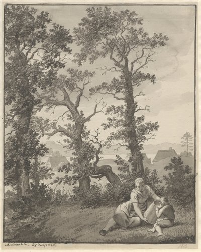 Skjoldnæsholm çevresindeki alandan by Christoffer Wilhelm Eckersberg
