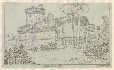 Kastellet ve Ostia. by Christoffer Wilhelm Eckersberg