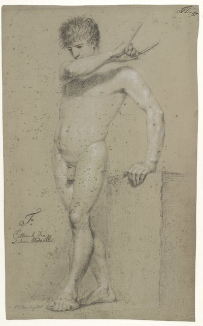 Ayakta duran erkek model, soldaki profil by Christoffer Wilhelm Eckersberg