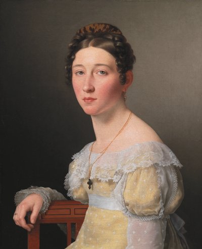 Frederik Wilhelm Caspar von Benzon tarafından Nişanlı Emilie Henriette Massmann portresi by Christoffer Wilhelm Eckersberg