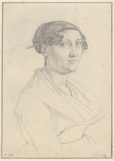Bir yüzü sağa bakan Romalı bir kadının portresi. by Christoffer Wilhelm Eckersberg