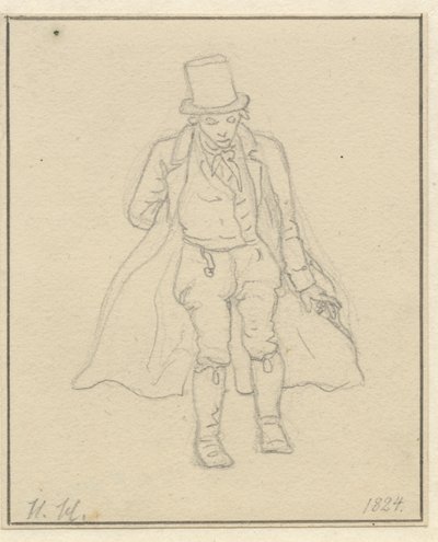 Portre ressamı Hans Hansen, tam figür by Christoffer Wilhelm Eckersberg