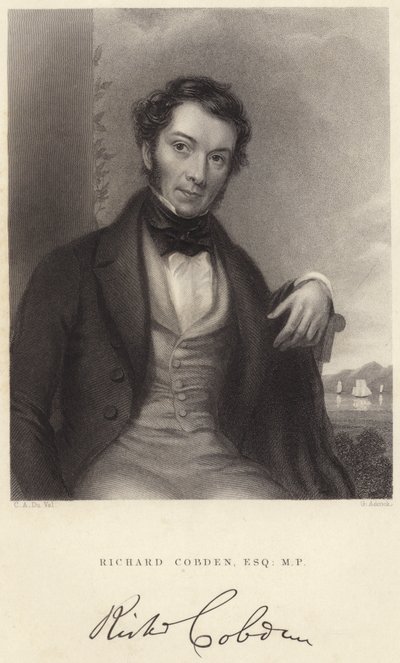 Richard Cobden, Esquire, MP (gravür) by C. A. du Val and Co.