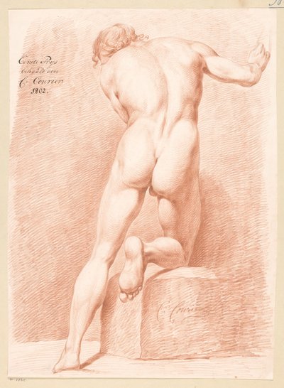 Ayakta duran erkek çıplak, arkadan görünüm (1. ödül 1802) by C. Courier