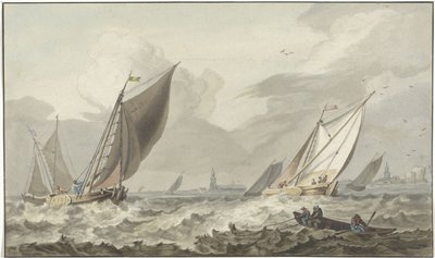 Zuiderzee Medemblik önde by C. Dietrich (prentmaker)
