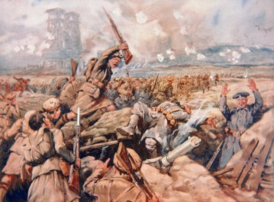 Loos'taki İskoç alaylarının hücumu by C. Dudley (after) Tennant