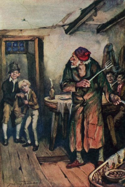 Charles Dickens'ın Oliver Twist çizimi (renkli lito) by C. Dudley (after) Tennant
