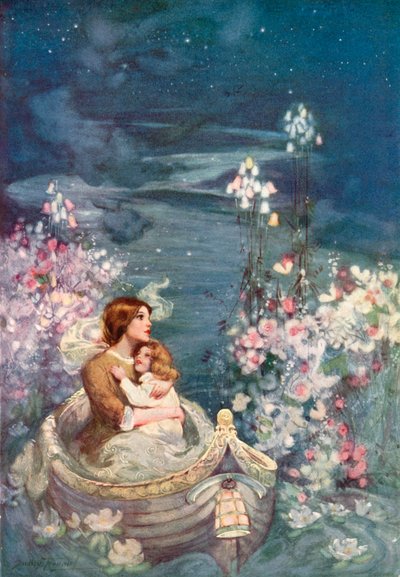 The Beautiful Land of Nod (renkli lito) by C. Dudley (after) Tennant