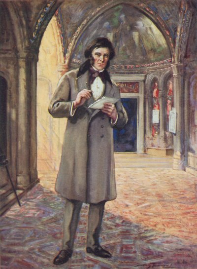 Venedik'te John Ruskin (renkli lito) by C. Dudley Tennant