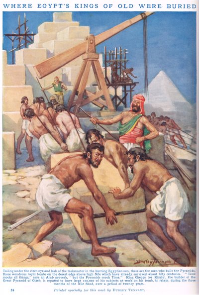 Mısır'ın eski Krallarının gömüldüğü yer, 'Newnes' Resimli Bilgi Kitabı'ndan (renkli lito) illüstrasyon by C. Dudley Tennant