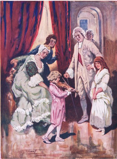 Kraliyet seyircisinin kalbini kazanmak: Mozart'ın Avusturya Mahkemesi'ne ilk çıkışı (renkli taş taş) by C. Dudley Tennant