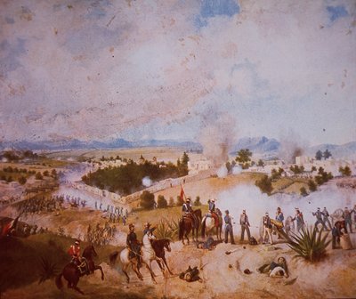 Meksika-Amerika Savaşı (1846-48), Molino del Rey Savaşı, ABD birlikleri saldırıyor by C. Escalante