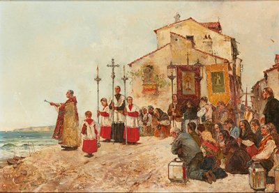 Blessing the Catch (tuval üzerine yağlı boya) by C. Gonzalez