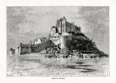 Mont-Saint-Michel, Normandiya, Fransa, 1879 by C. Laplante