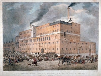 Horseferry Yolu üzerinde Westminster Ale ve Porter Brewery, Londra, c1840. by C Warren