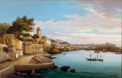 Genes limanının görünümü (Cenova limanının görünümü, İtalya) Cambiaso