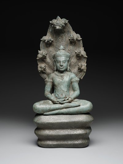 Buddha Muchalinda, 12. yüzyıl sonu-13. yüzyıl başı (bakır alaşımı) by Cambodian Cambodian