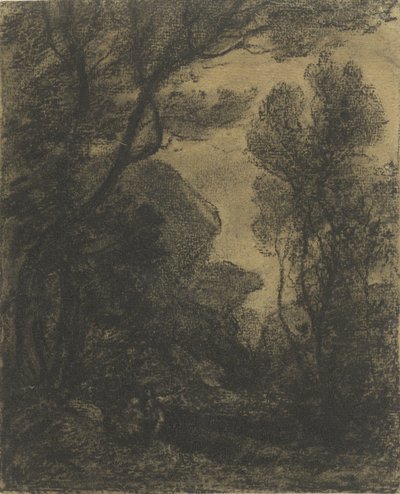 Gece orman manzarası by Camille Corot