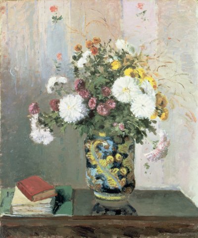 Çin Vazoda Çiçek Buketi, Krizantem by Camille Jacob Pissarro