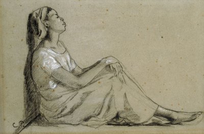 Oturan genç zenci kadın, 1855-57 by Camille Jacob Pissarro