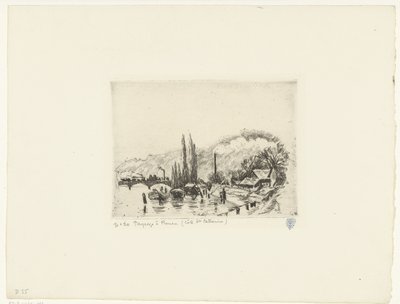 Rouen yakınlarındaki manzara Paysage à Rouen (Côte ste Catherine) (nesne üzerindeki başlık) by Camille Jacob Pissarro