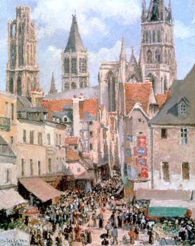 Levine ve Walk Rouen, 1898 by Camille Jacob Pissarro