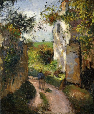 Bir evin yanındaki ara sokakta Köylü, Pontoise; Hermitage