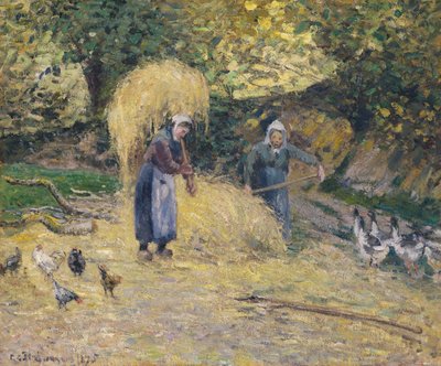 Köylüler Hasır Yıkıyor, Montfoucault, 1875 by Camille Jacob Pissarro