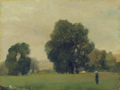 La Roche-Guyon Çayırları, 1859 by Camille Jacob Pissarro