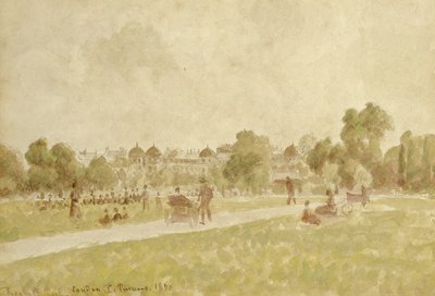 Regents Park, Londra, 1890 (kağıt üzerinde tuvalet ve kalem) by Camille Jacob Pissarro