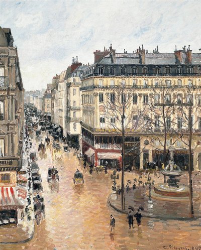 Öğleden sonra Rue Saint-Honoré. Yağmurun Etkisi, 1897 by Camille Jacob Pissarro