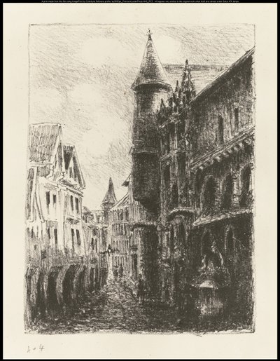 Rue Saint-Romain, Rouen, 1. plaka, 1896 by Camille Jacob Pissarro