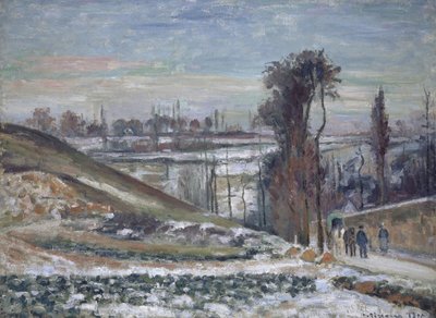 Hermitage Yakınındaki Karlı Manzara, 1875 by Camille Jacob Pissarro