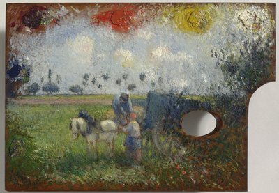 Manzaralı Sanatçı Paleti, c.1878-80 by Camille Jacob Pissarro