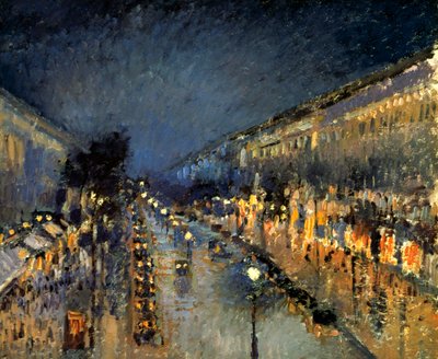 Gece Montmartre Bulvarı, 1897 by Camille Jacob Pissarro