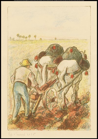 Pulluk, "Les Temps Nouveaux" için ön yüz, 1901 by Camille Jacob Pissarro