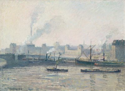 Saint-Sever Köprüsü, Rouen: Mist, 1896 by Camille Jacob Pissarro