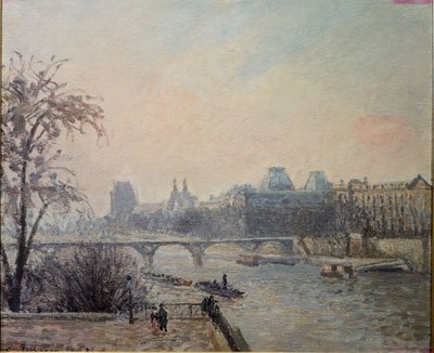 Seine ve Louvre (tuval üzerine yağlı boya by Camille Jacob Pissarro