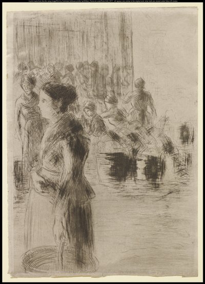 Hizmetçi Kız Pazarlama, 1888 by Camille Jacob Pissarro