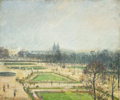 Tuileries Göletleri, Sis; Tuileries Havzası, Sis, 1900 by Camille Jacob Pissarro