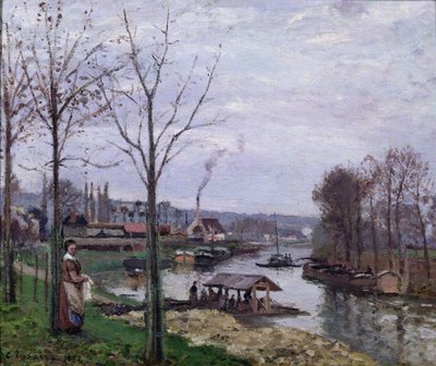 Çamaşırhane, Pontoise Port-Marly veya The Wash-house, 1872 by Camille Jacob Pissarro